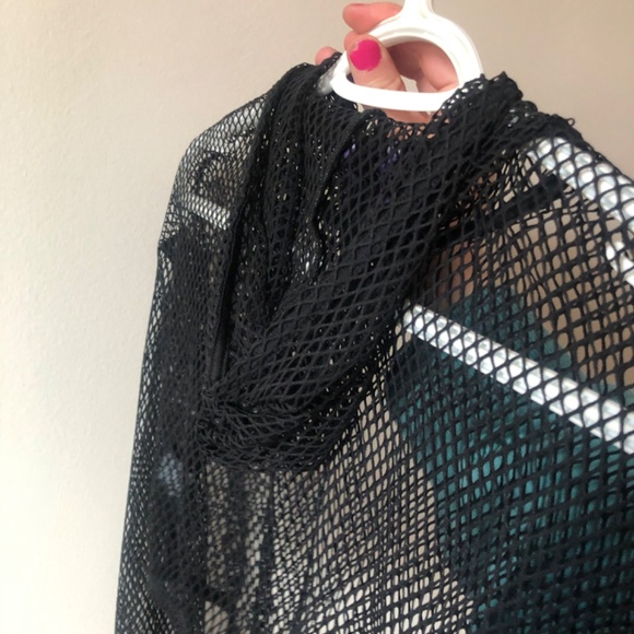 Hooded Fishnet Crop Top S - Picture 4 of 6